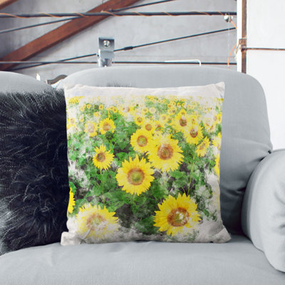 Sunflower Meadow Cushion with Filling