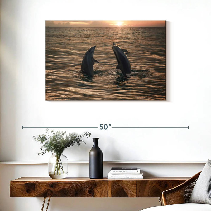 Brampt Dancing Dolphins, 24" H x 36" W