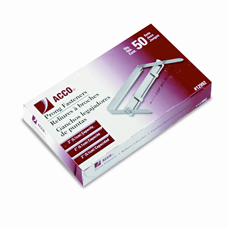 Silver Tin-Plated Metal Two-Piece Paper Fasteners