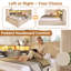 L-Shaped Linen Bed with LED & Charging Ports, Hydraulic Storage, 2 Color Options-1927593483