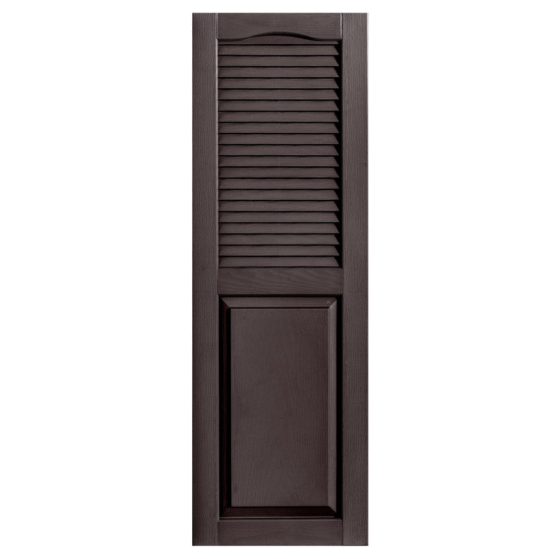 Combinaison droite à persiennes combinées, 81 po, 12 po, Chocolat
