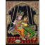 Déités Radha Krishna sur une balançoire | Couleur traditionnelle avec or 24 carats | Avec cadre