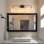 Luminaire de meuble-lavabo en cristal noir et laiton avec abat-jour en cristal transparent pour salle de bain-1129600680