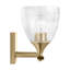 Luminaire mural pour salle de bain 2 lumières Toffino au fini laiton satiné avec abat-jour en verre transparent craquelé-112738060-112738064-112738065