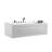 71 In. Alcove Whirlpool Air Combination Bathtub Rectangular Bath With Left Drain - Black Tub Filler In White