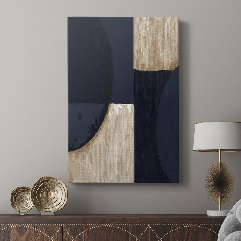 Réflexions bleu marine - galerie Cavas sur mesure, H 36 po x l 24 po