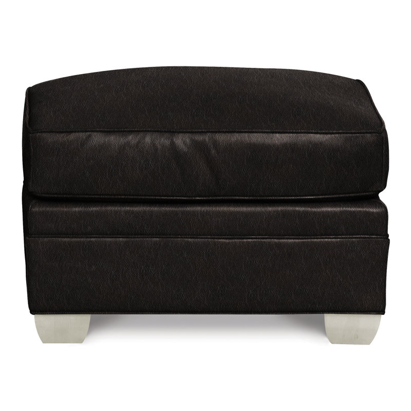 Repose-pieds American Bungalow 28 "Hillcrest, Wrenn, Cuir véritable encre Ziggy