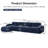 L-shaped Soft Velvet Fabric,Tufted Design,32D High Density Sponge Bottom,Ergonomic Design Bottom,Anti-Slip Design,Free Combination,No Assembly Required,Movable Ottoman For Living Rooms-532948933-532948935