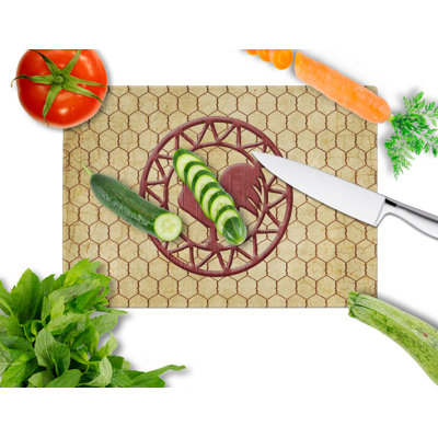 Jaiden Rooster Chicken Coop Glass Cutting Board