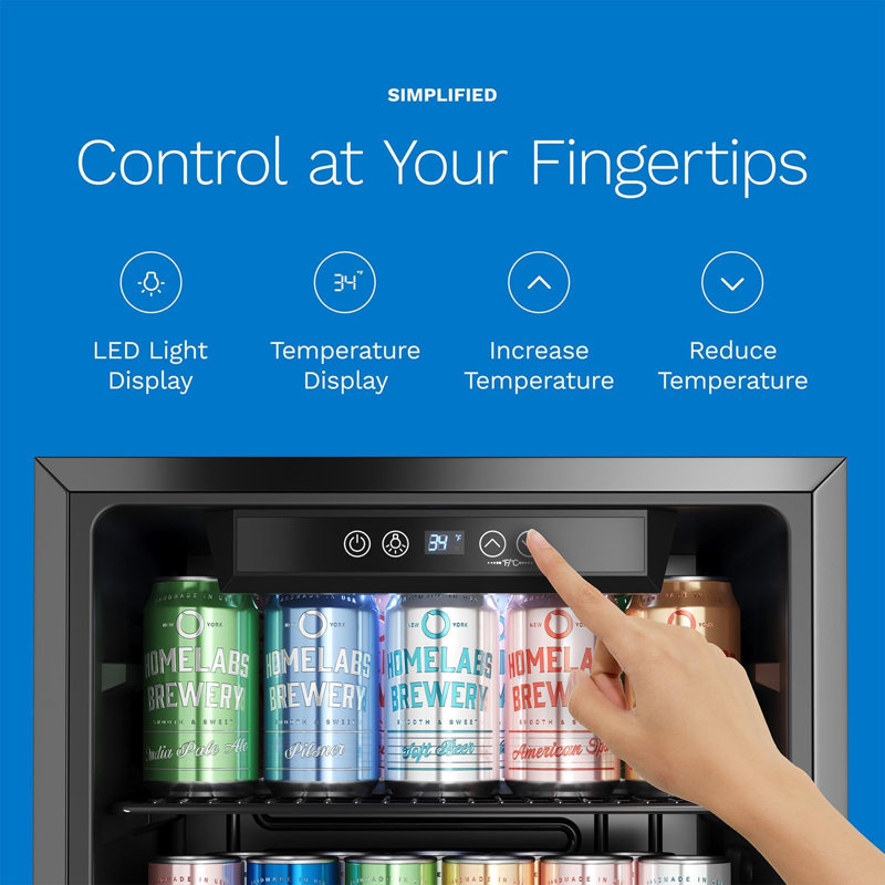 Stainless Steel Compact Undercounter Beverage Refrigerator