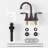 Two-Handle 4" Centerset Bathroom Sink Oil Rubbed Bronze Faucet with Pop-Up Drain and High-Arc 360° Swivel Spout-110403471