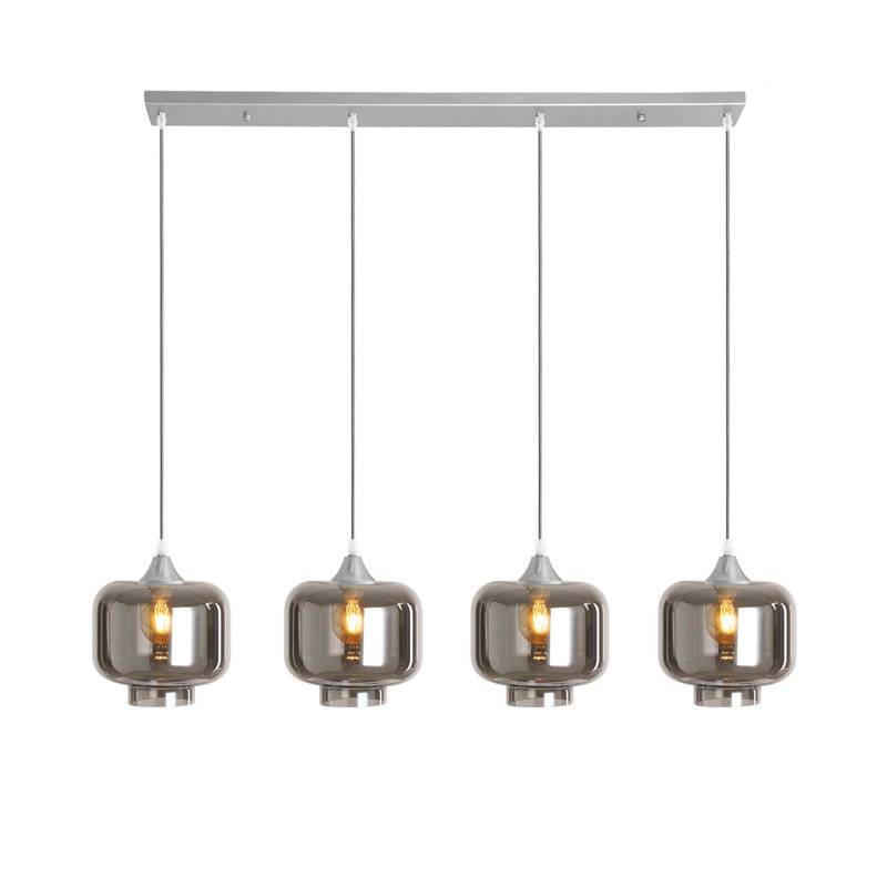 Khue 4 - Light Kitchen Island Pendant, Smoke, Silver