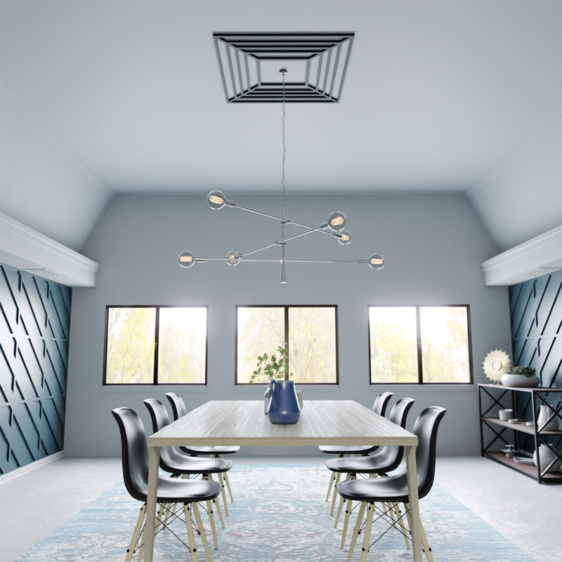 Médaillon de plafond 30 po x P 11 po x P 11 po x P 1 po Raven, H 20 po x l 20 po x P 0,5 po, Noir