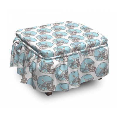 Ensemble de housse pour repose-pieds de coussin de boîte 2 pièces american football