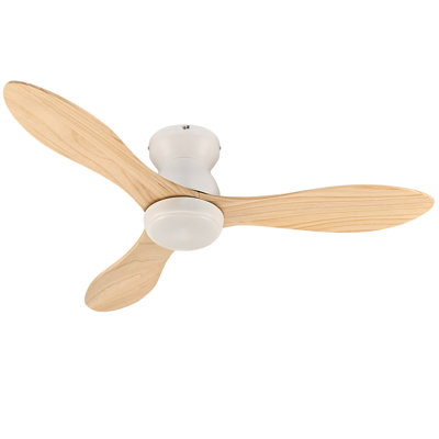 Ventilateur de plafond 42 po à 3 pales encastré moderne avec lumière et télécommande