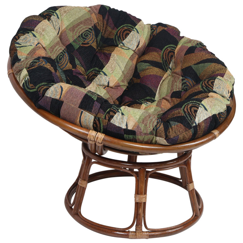 Outdoor Papasan Seat Cushion, 48" W x 48" D, Multi-Colored Abstract