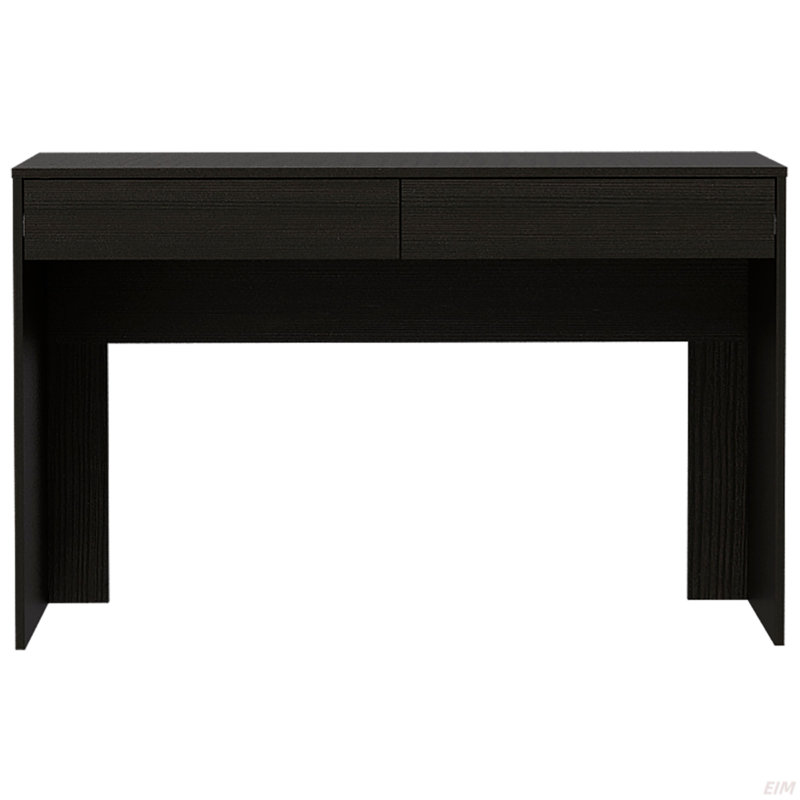 Bureau d'ordinateur avec deux tiroirs (bureau), Noir