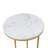 Lonan C Shape Metal Frame End Table with Marble Top