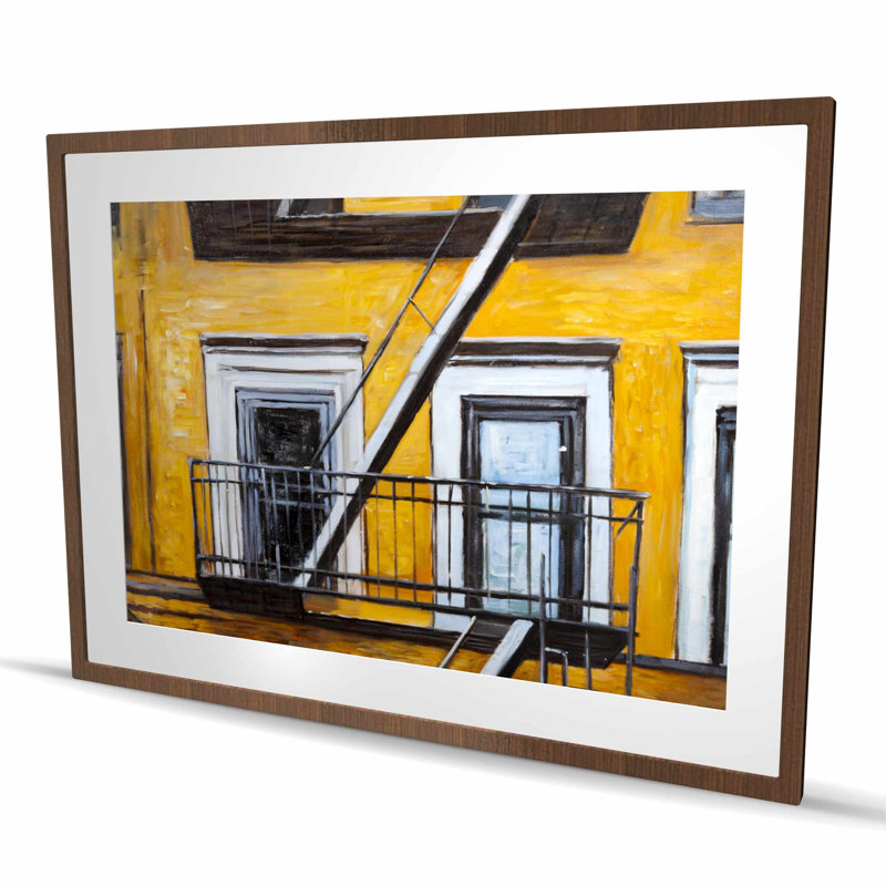 «Building Old Fire Escape» - Reproduction d'architecture contemporaine, H 48 po x l 36 po