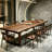 Tan Rectangular Solid Wood Dining Table-1322155848