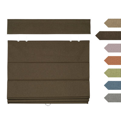 Top Down Bottom Up Roman Shades, Cordless Blackout Roman Blinds, Brown (60"W x 48"H)