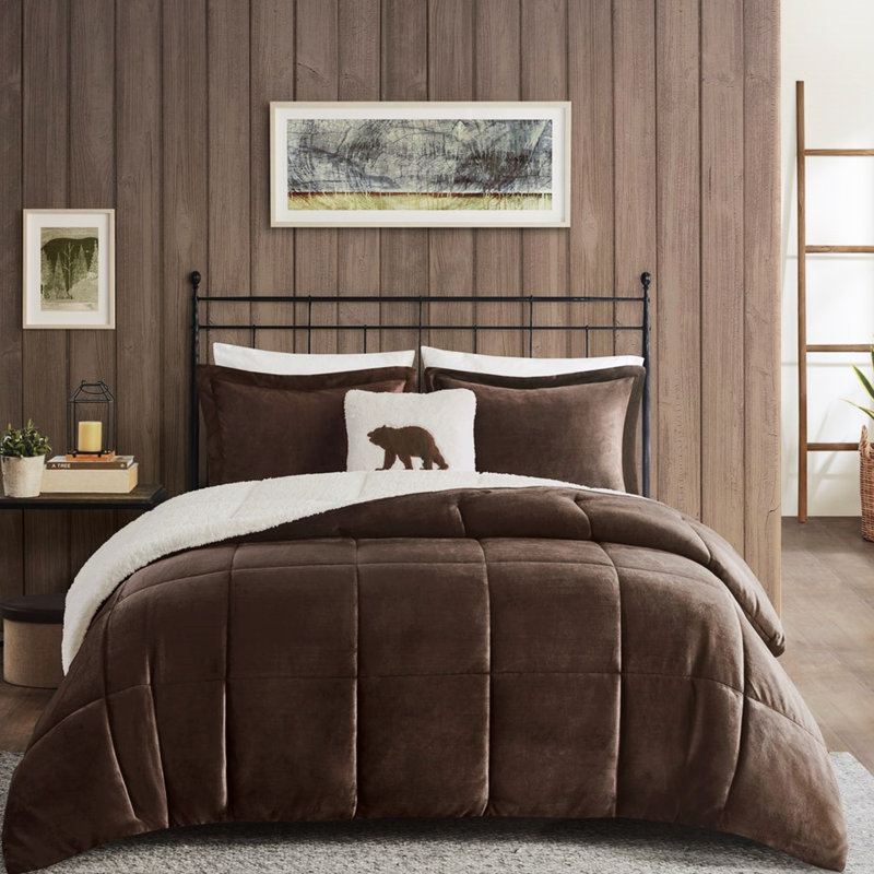 Édredon Cozy King - pour mélanger des taies décoratives de l 20 po x L 36 po, un coussin d'ambiance de détente de 18 po de largeur brun, lavable à la machine, l édredon de l 102 po