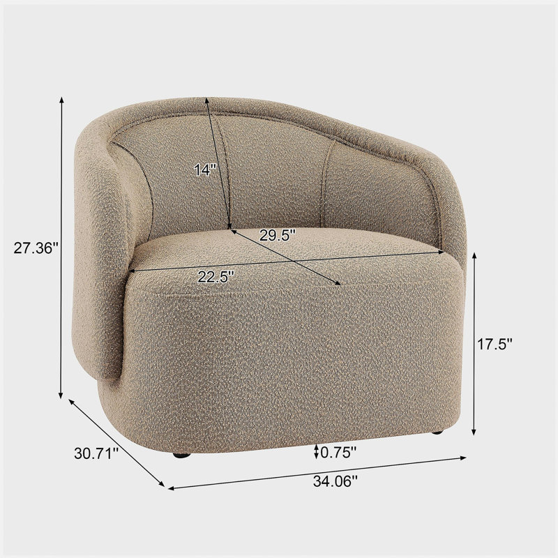 Fauteuil d'appoint Amanda Beige, Espresso