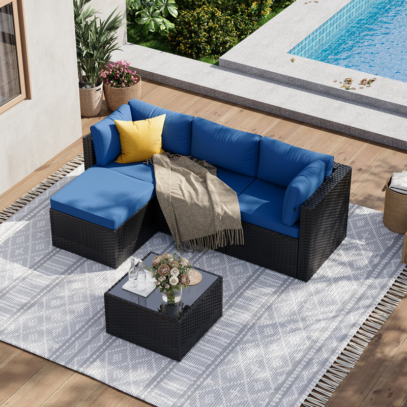 Ensemble de 9 coussins d'extérieur, housse de coussin de groupe de sièges épais de 4 po, remplacement de coussin de patio hydrofuge