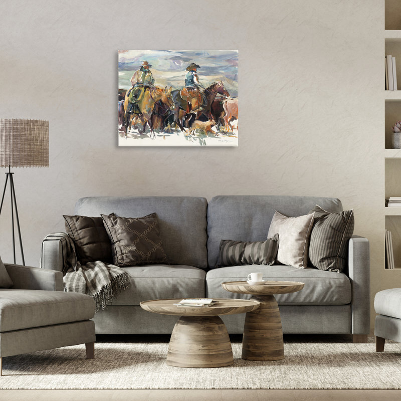 "The Roundup Western", art sur toile par Marilyn Hageman, H 24 po x l 30 po
