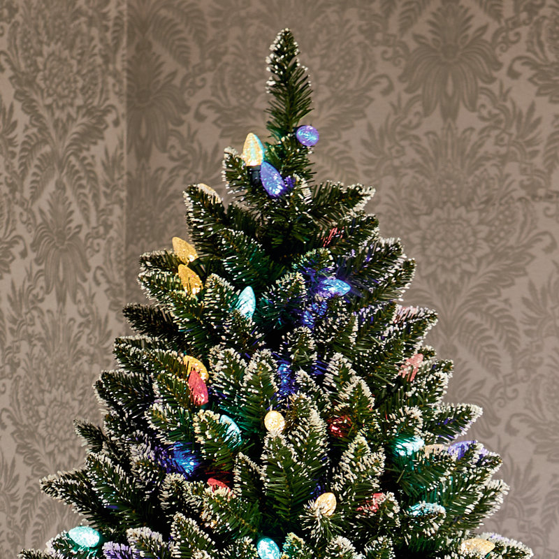 2.1m Pre-lit Artificial Rockingham Christmas Tree with Stand