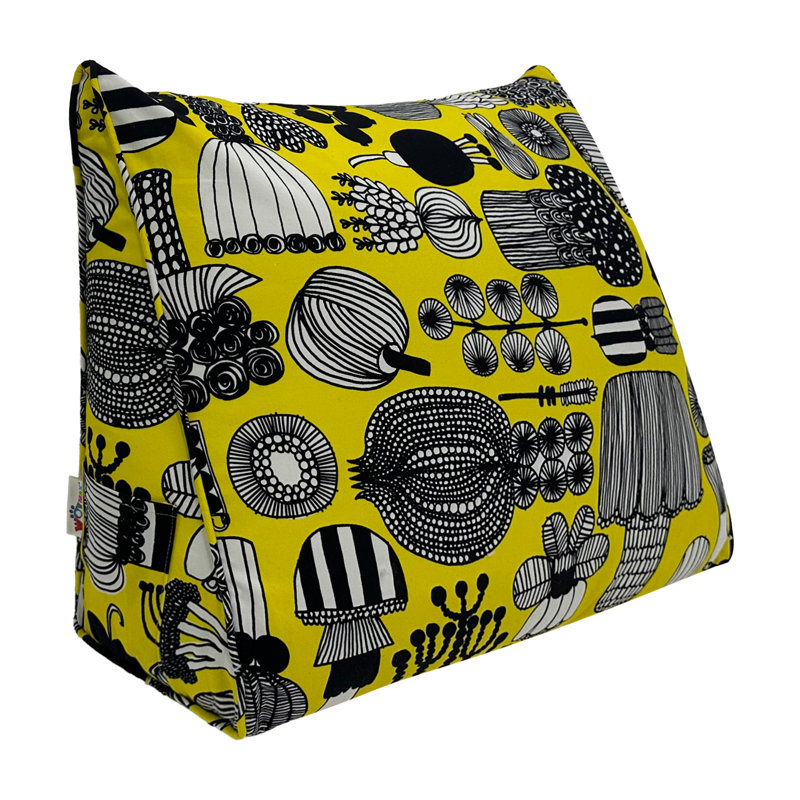 Triangular Backrest Cushion, Black/White/Yellow Gardener