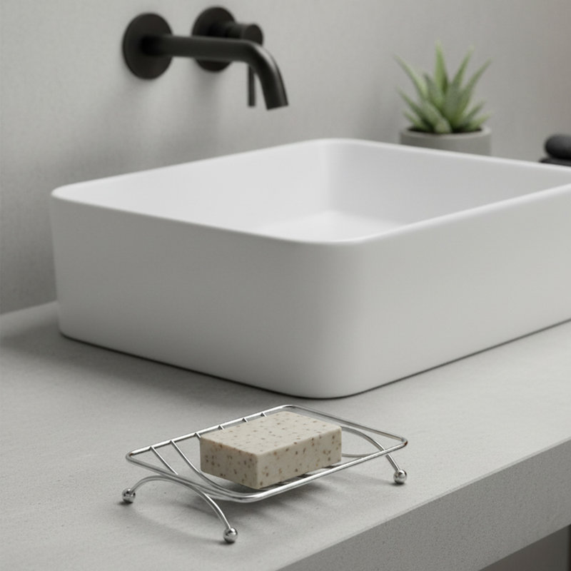 Porte-savon en métal, Chrome