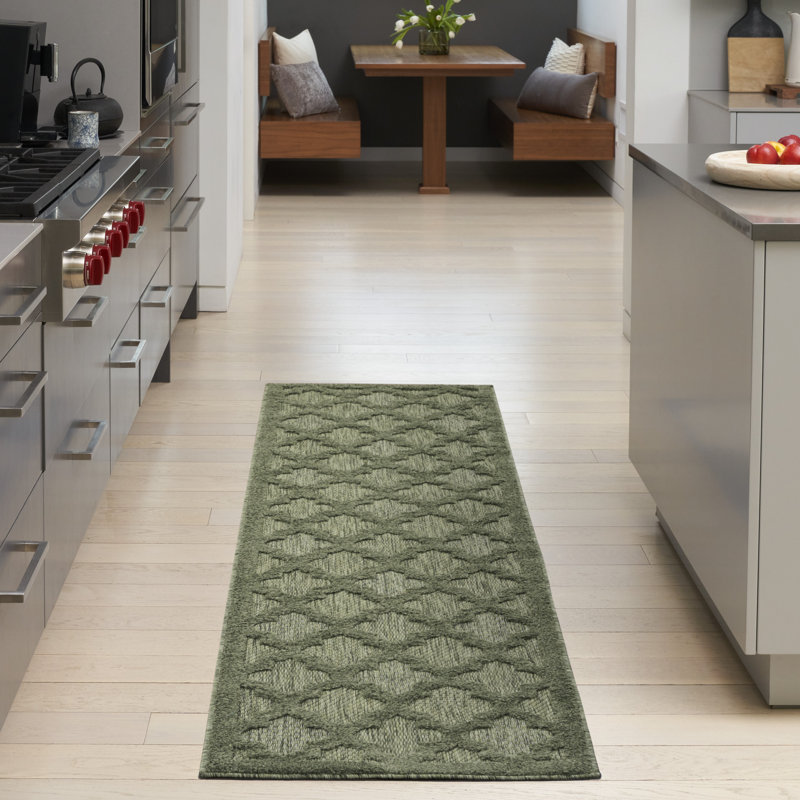 Tapis intérieur / extérieur rectangulaire Miyari, Tapis de couloir 2 pi 2 po x 14 pi