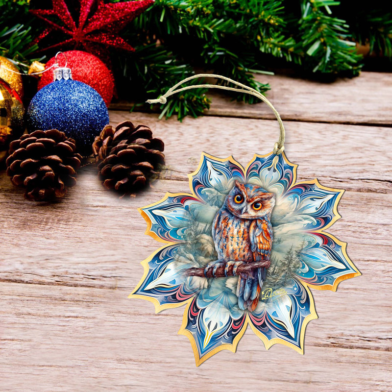 Grand ornement décoratif en bois de Noël