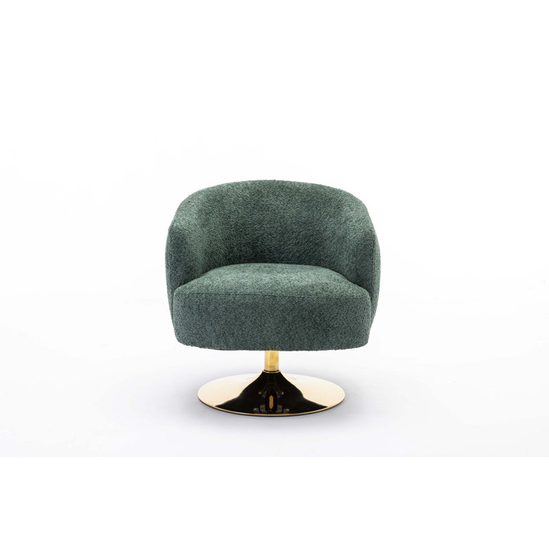 Fauteuil pivotant en chenille avec base ronde en métal