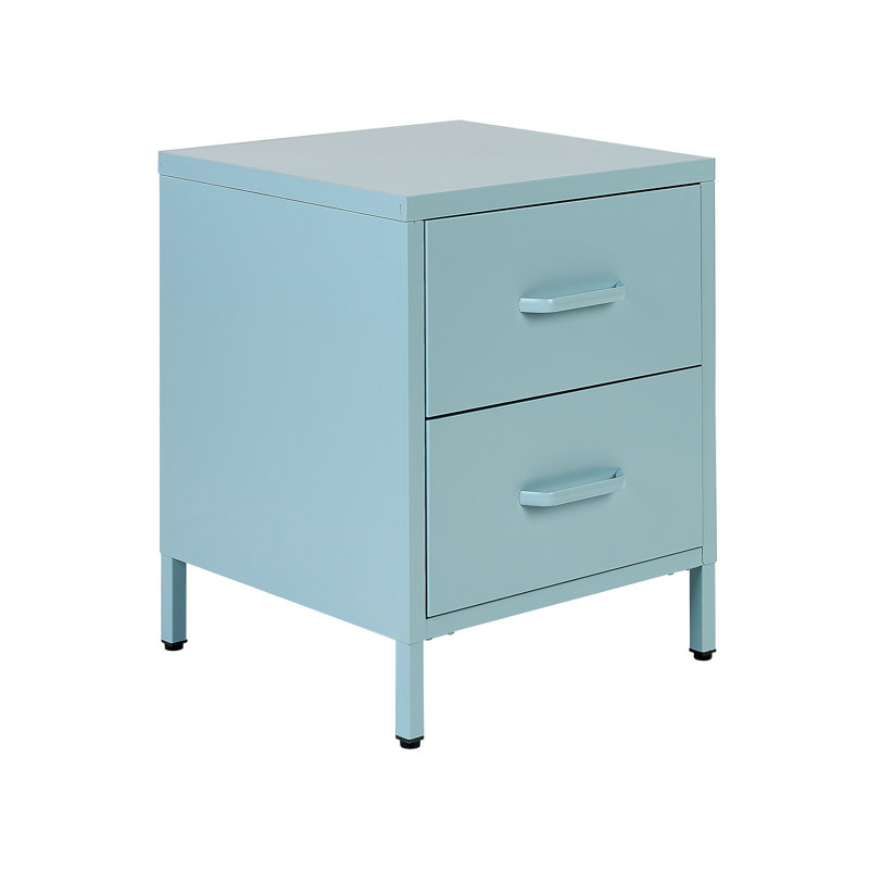 Kymarie 43cm W Steel Bedside Table, Light Blue
