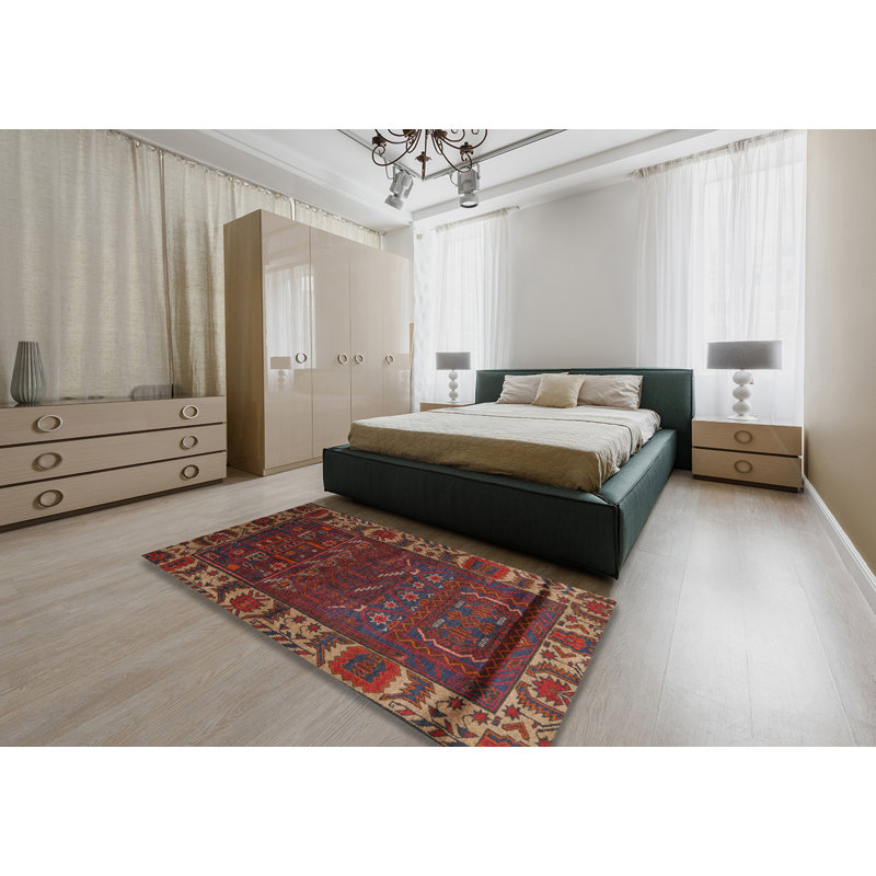 Tapis oriental brun / bleu, Rectangle 5 pi x 7 pi