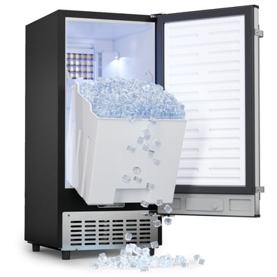 Coolake 15” 120 Lbs/day Built-in Ice Maker, Self Cleaning Freestanding Under Counter Ice Machine With 30 Lbs Ice Storage