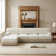 Boneless L-shaped, breathable, comfortable fringe-trimmed sofa