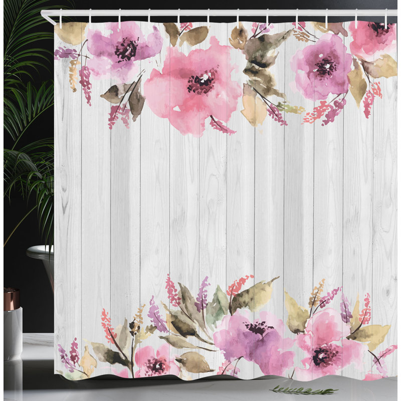 Shower Curtain with Hooks Included, 75"H x 69"W