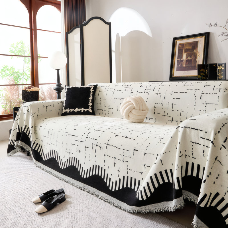 Housse réversible pour canapé en chenille pour 2 coussins - Housse de canapé lavable pour animaux de compagnie avec motif antidérapant