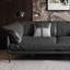Canapé modulaire noir en cuir véritable-108613020