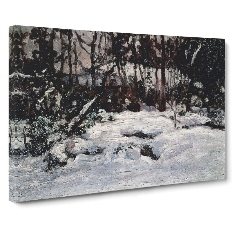 Snow Scene by Kuroda Seiki - Wrapped Canvas Painting, 40cm H x 60cm W x 3cm D