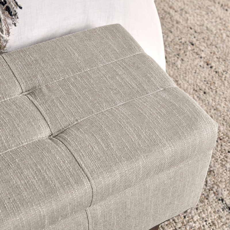 Louise Upholstered Storage Bench, French Beige Basketweave