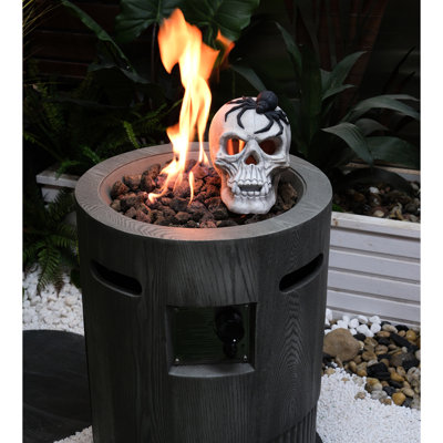 20" Round Outdoor Fire Pit, 32000 With Lava Stones & Rain Heating Fireplace, Round, Kit