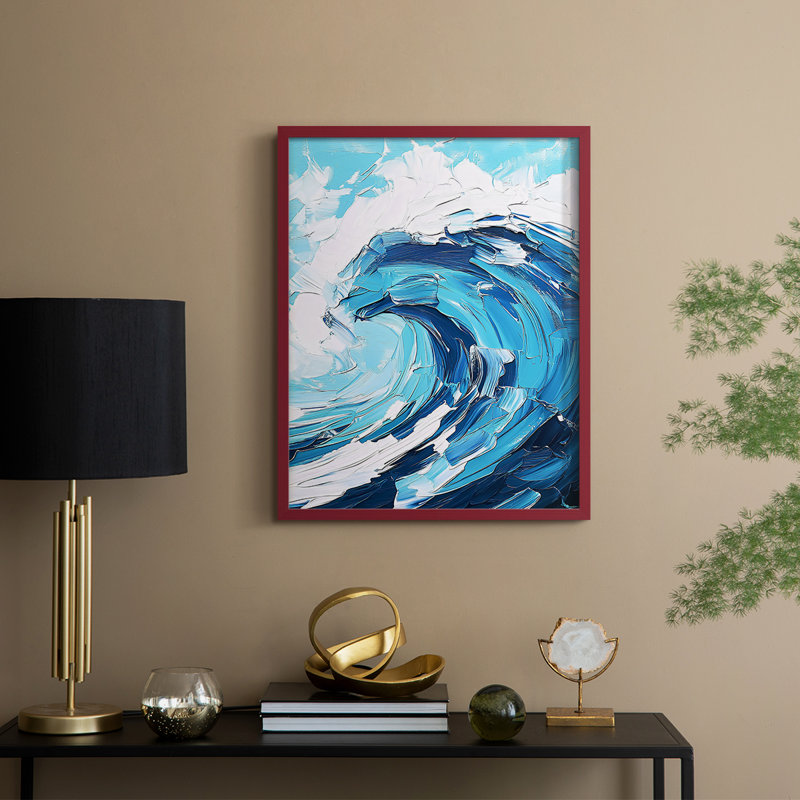 NAUTICAL Series XCI, reproduction encadrée - bois massif, H 11 po x l 9 po, Rouge