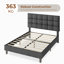 Size Modern Upholstered Bed Frame with Adjustable Square Tufted Headboard-93363910-99170190