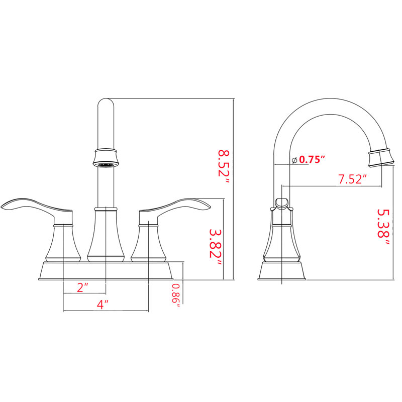 Brushed Nickel Bathroom Sink Faucet - 4 Inches , 360 Swivel Spout & Pop Up Drain, Metal, , Splash, Water Saving Function, Drip- Valve, Double Handles Nickel, Swiveling Spout, Reliable, Material,