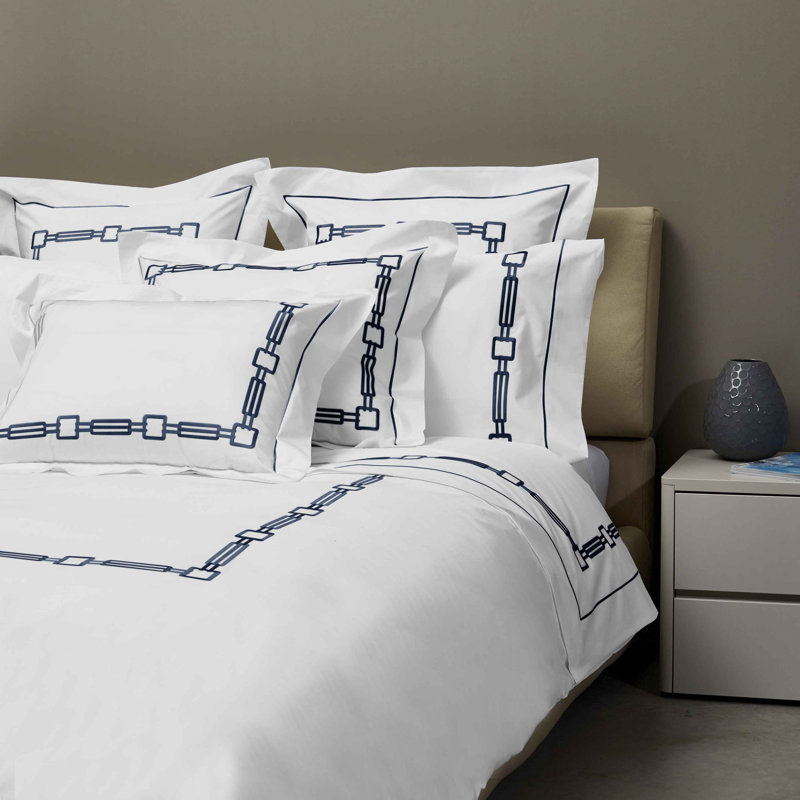 Retro Flat Sheet, King Flat Sheet, Dark Blue