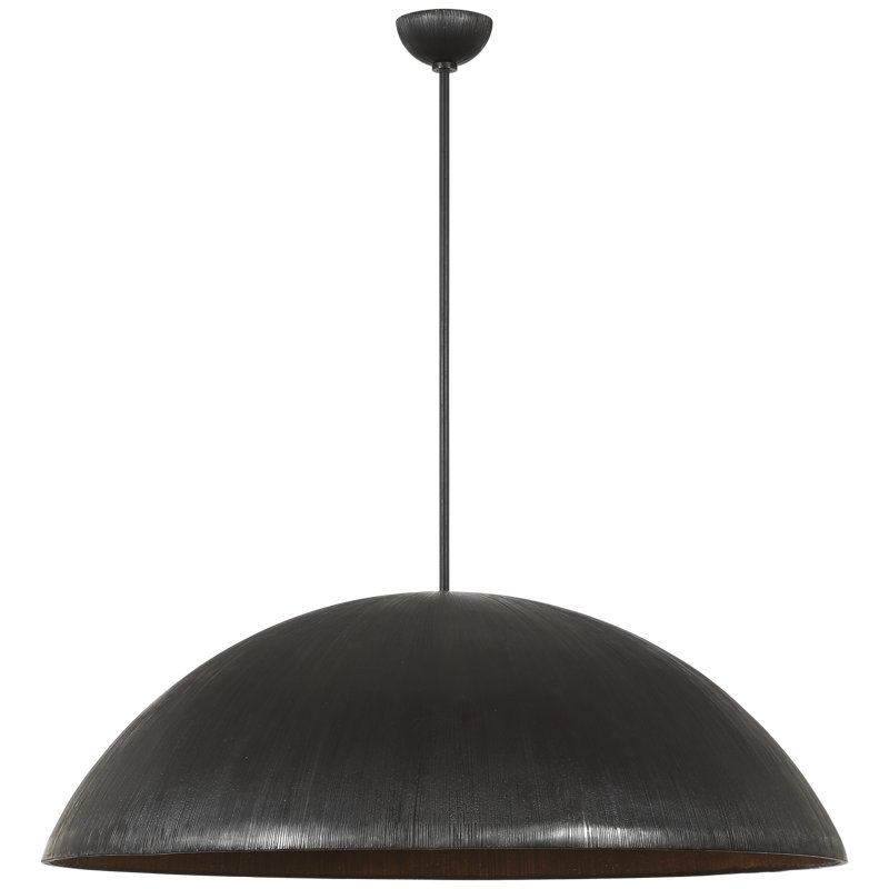 Kelly Wearstler Utopia Sculpted Pendant with White Glass, 60.25" H x 48" W x 48" D, Aged Iron